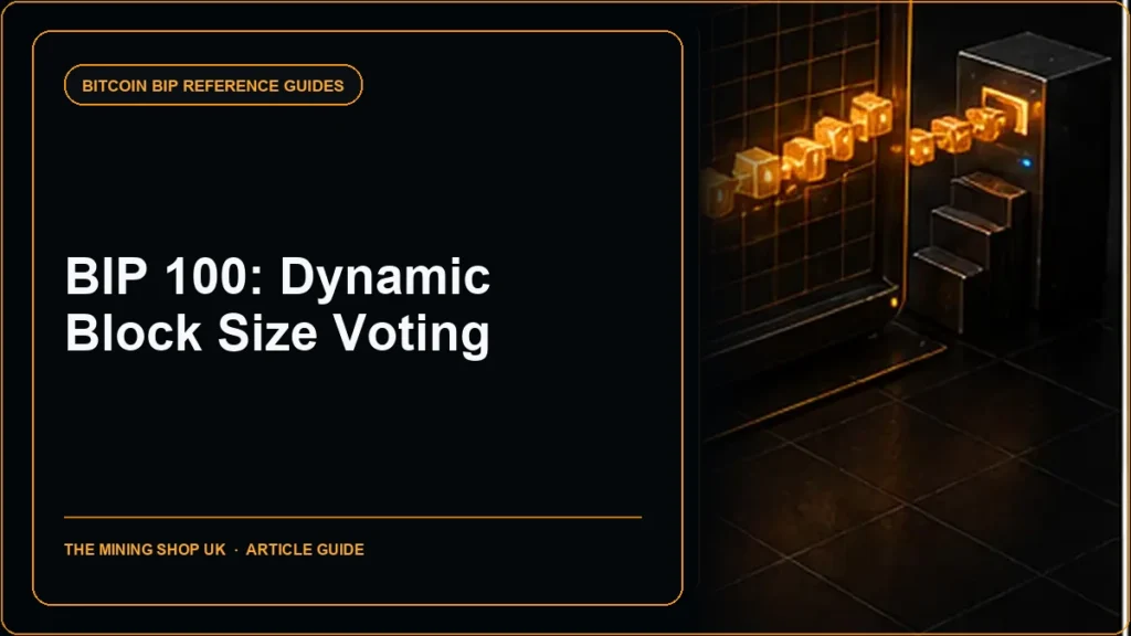 BIP 100 Dynamic maximum block size by miner vote guide cover