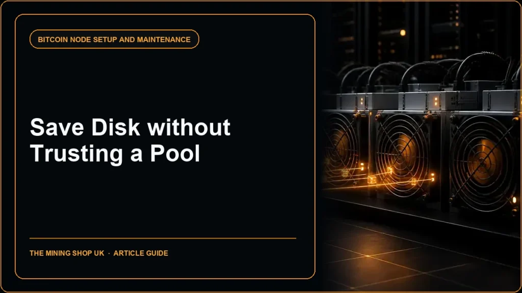 Bitcoin Pruned Nodes for Miners: Save Disk Without Trusting a Pool article guide cover