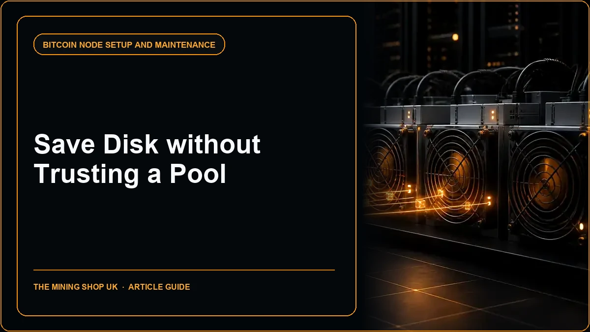 Bitcoin Pruned Nodes for Miners: Save Disk Without Trusting a Pool