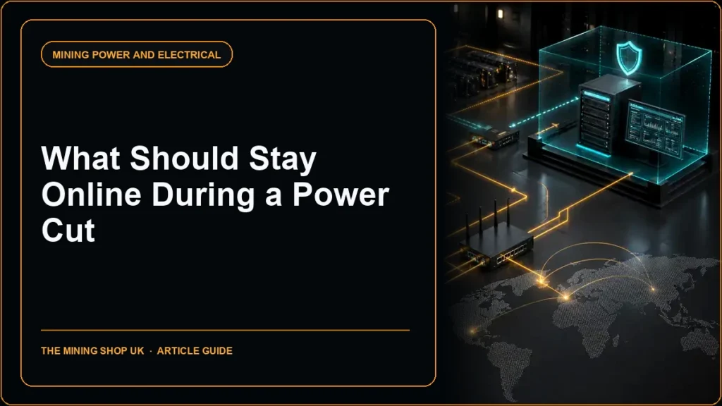 UPS Systems for Mining Nodes: What Should Stay Online During a Power Cut? article guide cover
