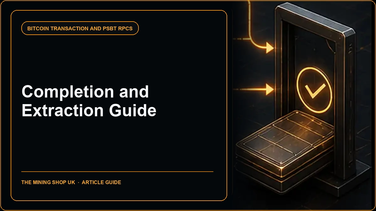 Bitcoin Core finalizepsbt RPC: Completion and Extraction Guide