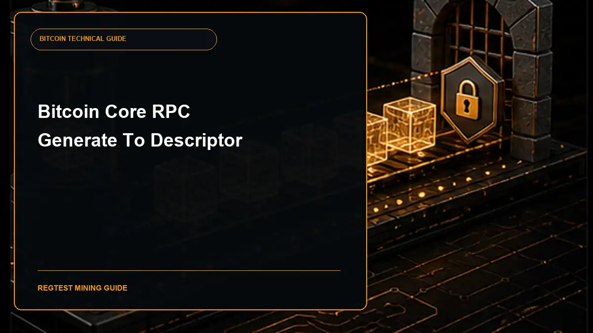 Bitcoin Core generatetodescriptor RPC guide cover