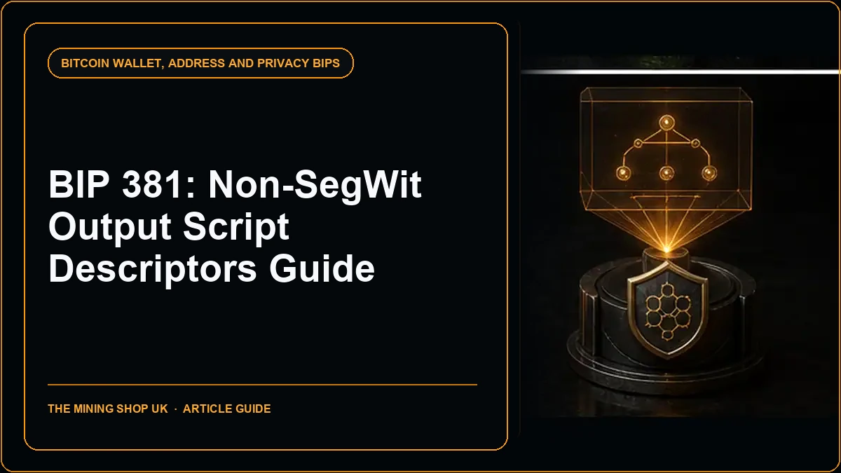 BIP 381 Non-SegWit Output Script Descriptors Guide