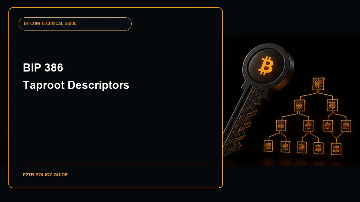 BIP 386 tr() output descriptors guide cover