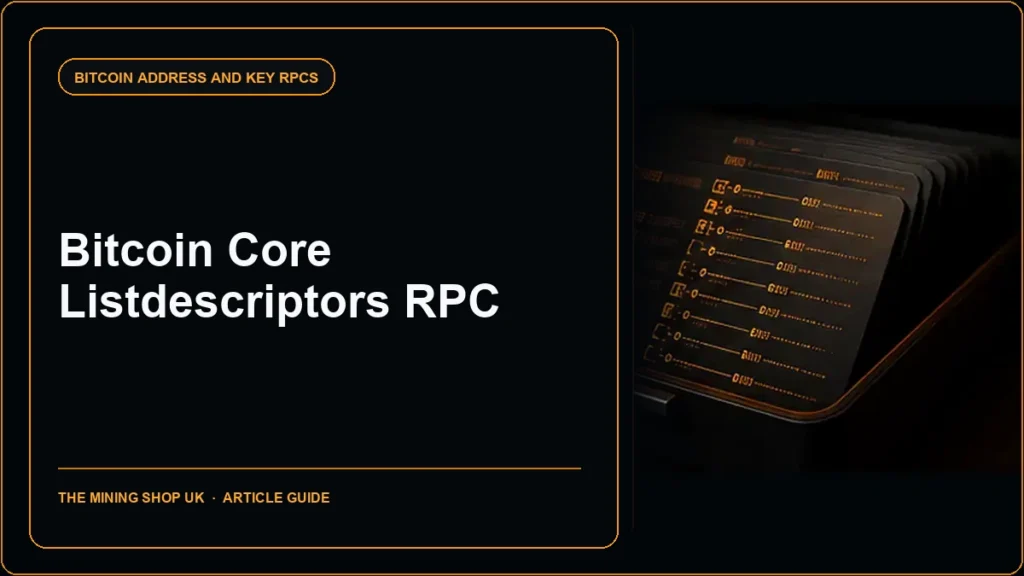 Bitcoin Core listdescriptors RPC guide cover