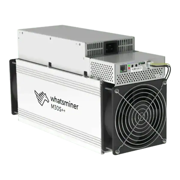 MicroBT Whatsminer M30S++ 108Th SHA-256 Bitcoin Miner — main product view; representative hardware