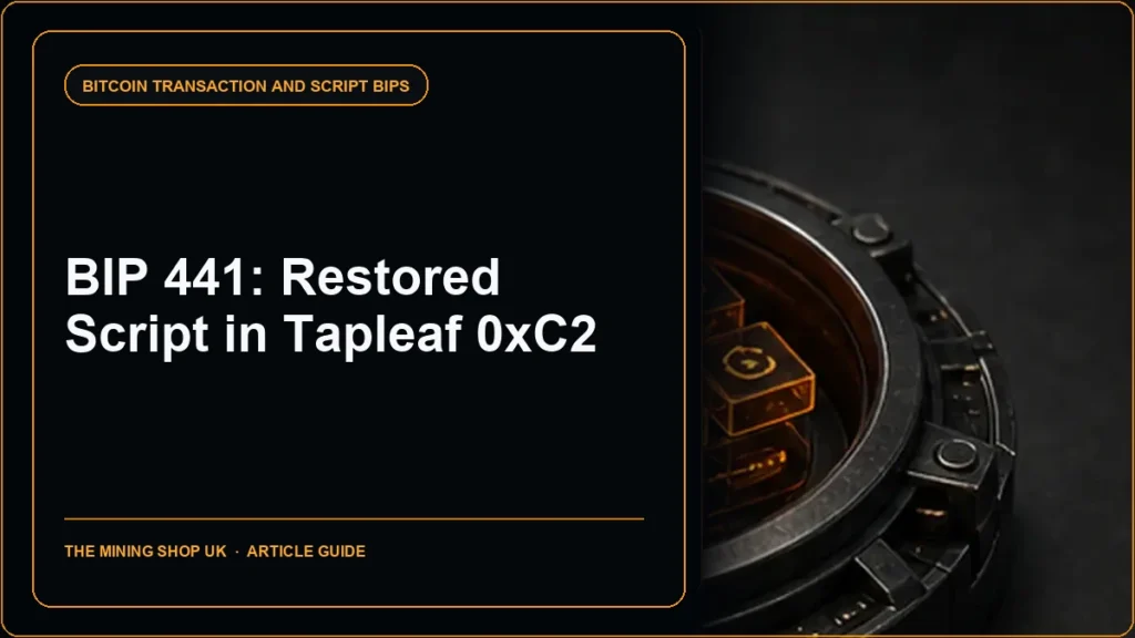 BIP 441 Restoration of disabled script (Tapleaf 0xC2) guide cover