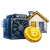 House with miner icon