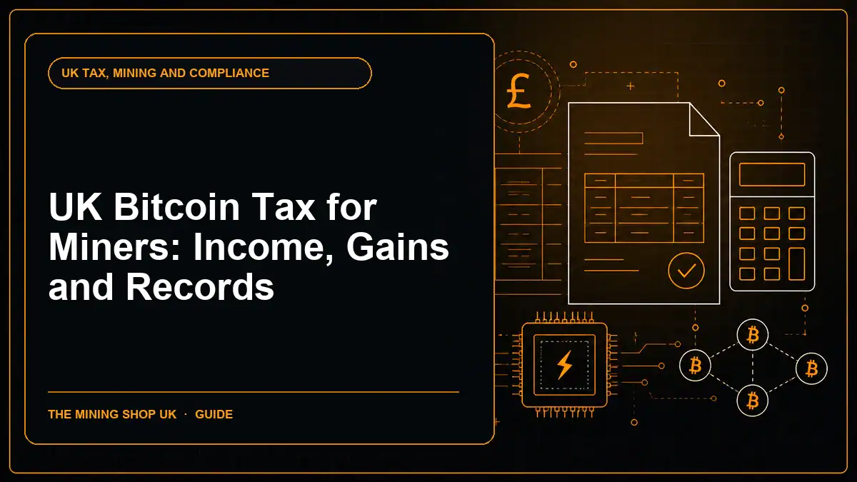 UK Bitcoin Tax for Miners: Income, Gains and Records illustrated UK tax guide cover