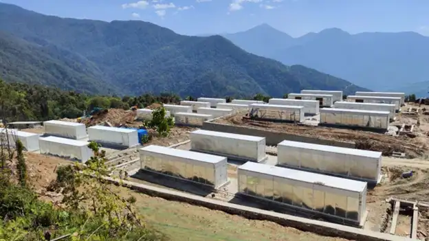 Gedu mining facility under construction in Bhutan, June 2023